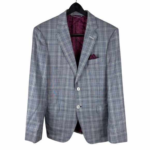 Loro Piana Other - Mens Loro Piana Superfine Wool Blue Checkered Sport Blazer Suit Jacket Size 42R